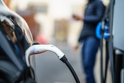 An electric vehicle being charged An electric vehicle being charged