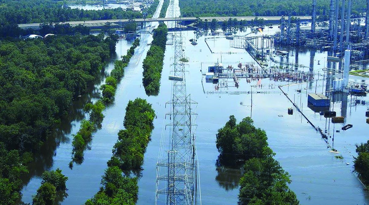 The Baytown service area flooded following Hurricane Harvey.