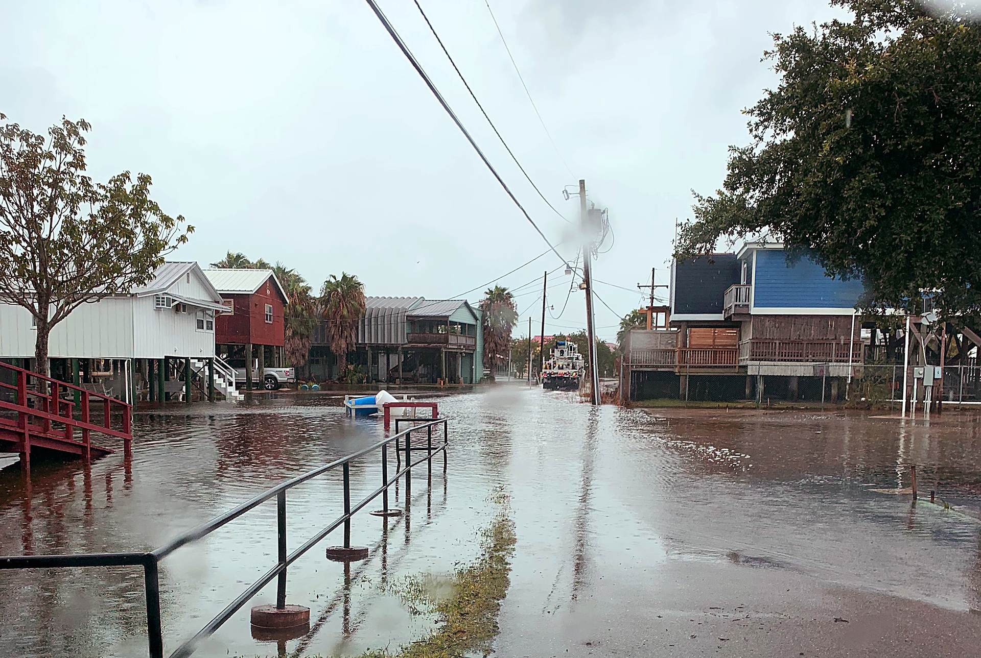 Tropical Storm Barry brought heavy rains to Grand Isle, Louisiana, flooding streets