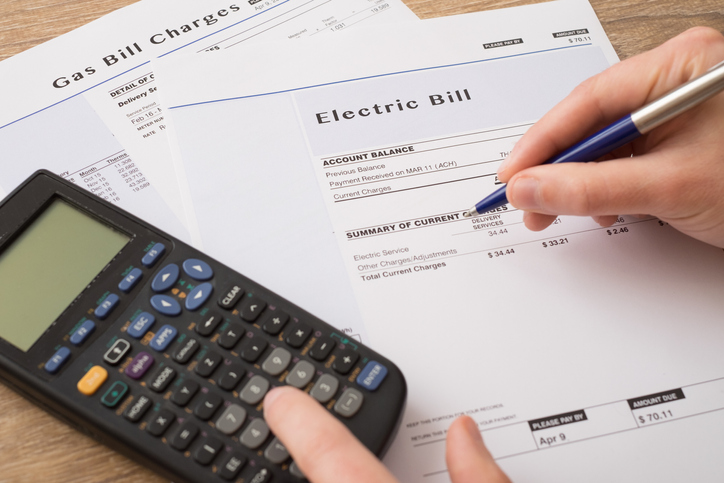 Utility bills and a calculator