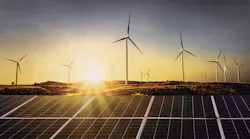 Solar panel and wind turbines