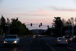 Cars with headlights on during PG&E's PSPS event Cars with headlights on during PG&E's PSPS event