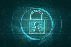 Hologram of a lock with binary digits in the background Hologram of a lock with binary digits in the background