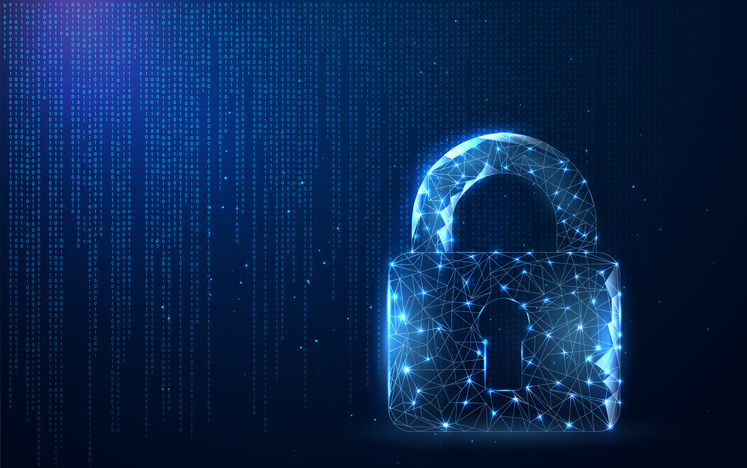 A representational image of a lock denoting cyber security