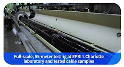 A custom full-scale, 55-m test rig in EPRI's Charlotte laboratory A custom full-scale, 55-m test rig in EPRI's Charlotte laboratory