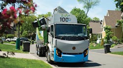 Lion Electric Co.&rsquo;s type 8 100% electric waste collection truck can collect trash from 1,200 homes with a range up to 250 miles (400 km) from a 400 kWh battery capacity.