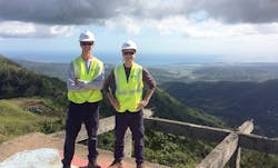 Jacob Velky, left, and Bryan Williams in Puerto Rico.