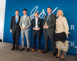 Duke Energy&rsquo;s drone team accepts a James B. Duke Award, the company&rsquo;s highest employee honor, from Melissa Anderson, executive vice president and chief human resources officer, and Brian Savoy, senior vice president and chief transformation and administrative officer.