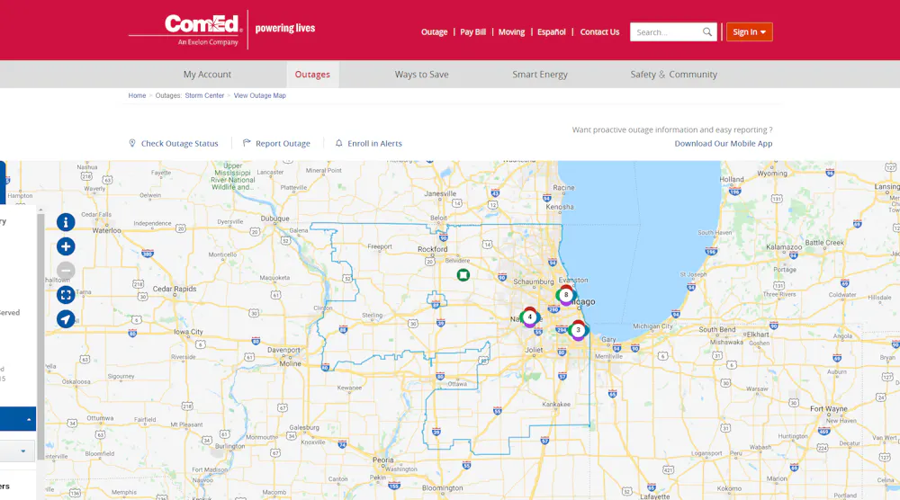 ComEd Enhances Online Interactive Outage Map | T&D World