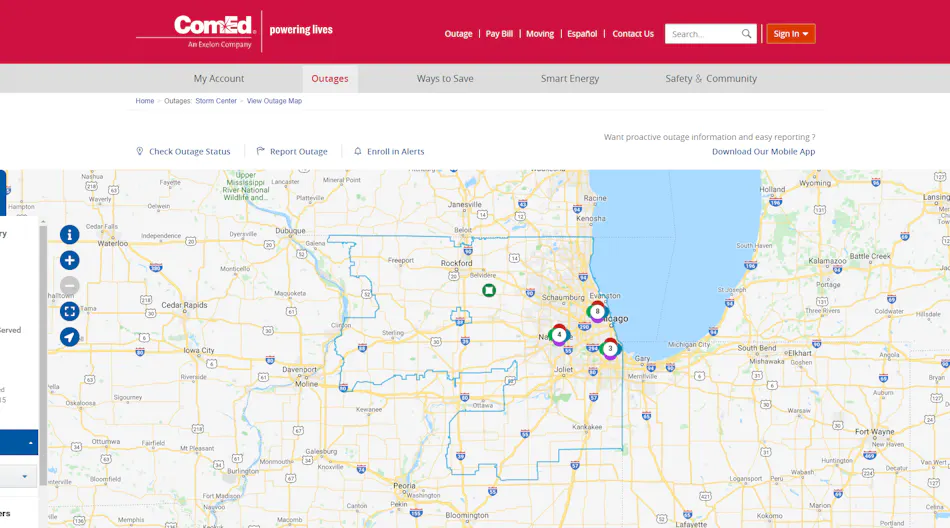 ComEd Enhances Online Interactive Outage Map | T&D World