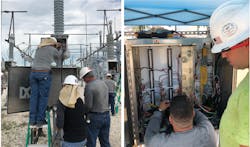 Connecting the new 138-kV bus CCVT junction box. Connecting the new 138-kV bus CCVT junction box.