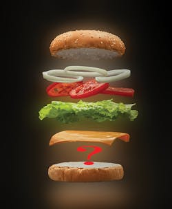 A burger with a question mark A burger with a question mark