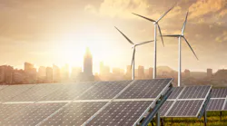 Solar panels and wind turbines