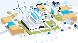 An illustration depicting use of renewable energy