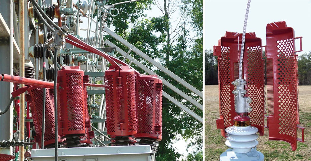 The Raychem BCAC-IC insulating cover is designed to prevent animal-caused outages on breaker, transformer and pole-top transformer bushings ranging from 15 kV to 36 kV.