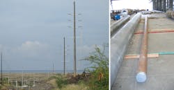 Valmont gray concrete poles blend into the arid background in Kailua-Kona, Hawaii. Valmont gray concrete poles blend into the arid background in Kailua-Kona, Hawaii.