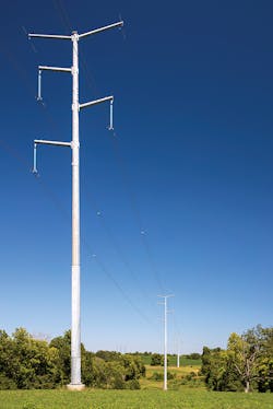 Ameren Illinois River project’s 345 kV transmission structures with single drilled pier foundation. Ameren Illinois River project’s 345 kV transmission structures with single drilled pier foundation.