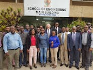 Pictured are participants who attended John McDonald&rsquo;s workshop outside the School of Engineering at the University of Zambia in Lusaka Zambia.