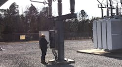 Brandon Lankford, WCEC power quality technician, performs an inspection on a circuit switcher. Brandon Lankford, WCEC power quality technician, performs an inspection on a circuit switcher.