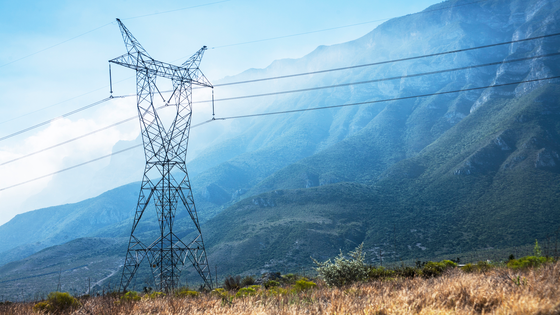 Overhead power lines in Mexico