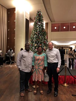 John McDonald with Miriam and George Eduful. Both Miriam and George work for the Electricity Company of Ghana (ECG). George is an executive with the ECG and was my primary host in Accra, Ghana.
