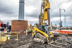 Permanent pipe was installed in sections and welded together in the field. Permanent pipe was installed in sections and welded together in the field.