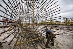 Rebar cage preparation. Rebar cage preparation.