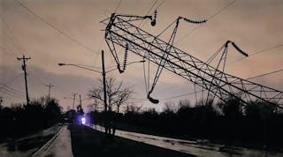 A TVA transmission tower lays on the ground after and EF-3 tornado ripped through the Nashville area March 4.