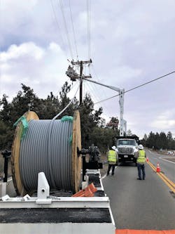 Bear Valley Electric Services pulls FR-NP wire throughout its territory as a fire-hardening strategy. Bear Valley Electric Services pulls FR-NP wire throughout its territory as a fire-hardening strategy.