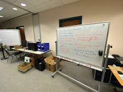 The equipment self-check out featured sanitizing instructions. The equipment self-check out featured sanitizing instructions.