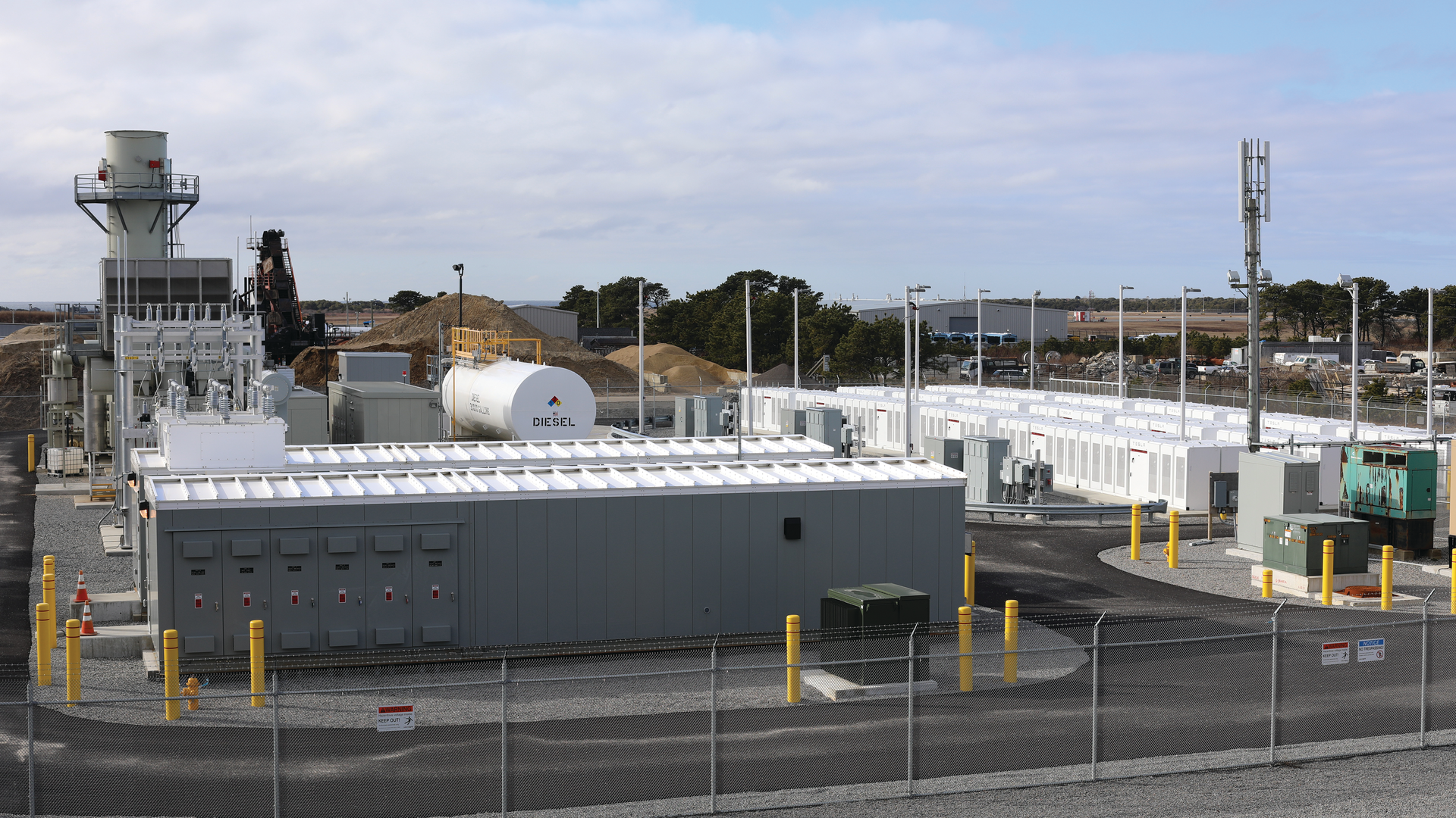 Tesla batteries and combustion turbine generator meet Nantucket's increasing load demand.