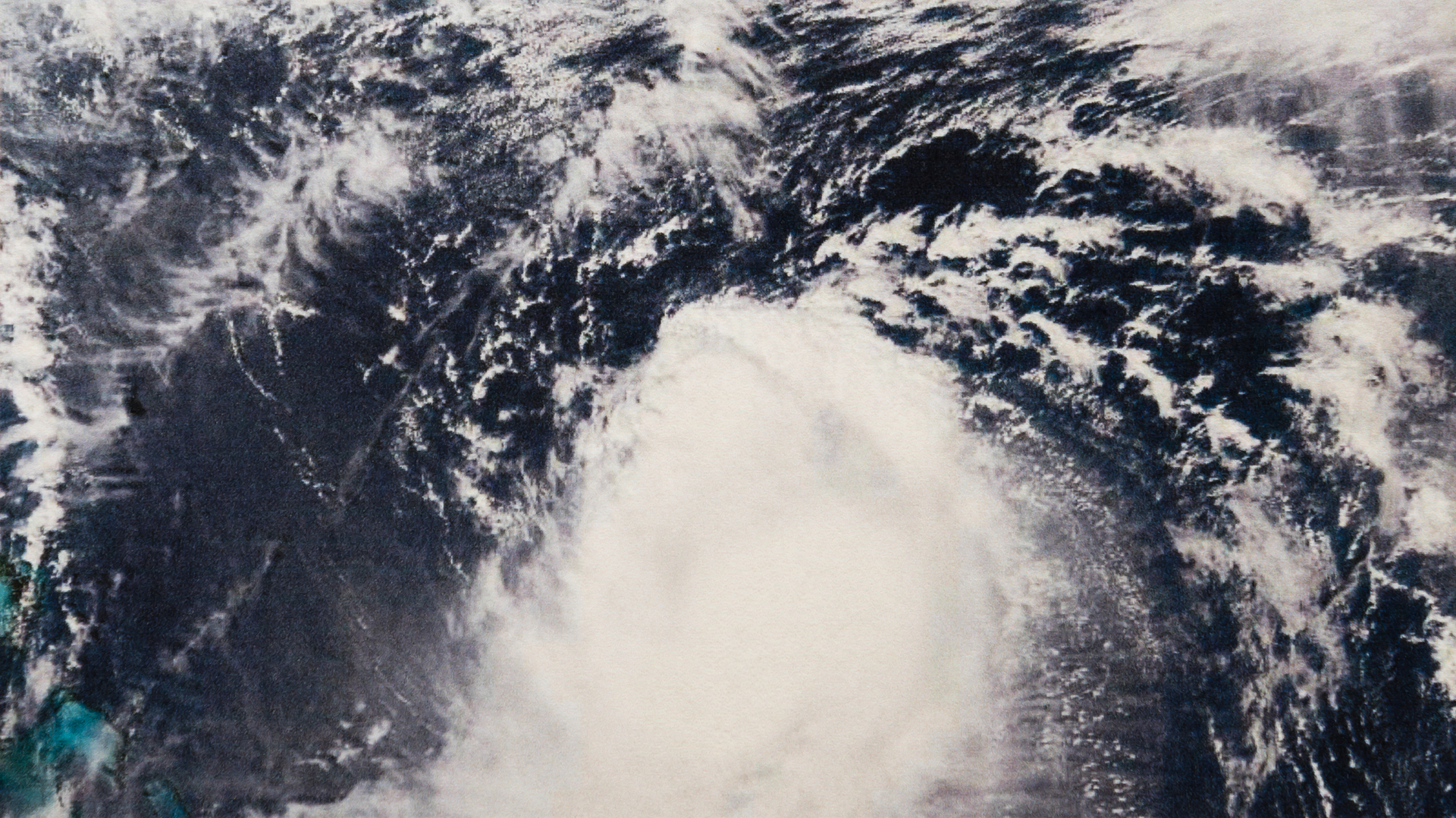 A satellite image of a hurricane