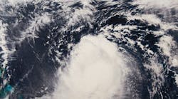 A satellite image of a hurricane