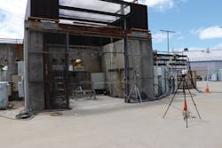 Normal foil balloons from a nearby retail store were also tested in the same configuration, and immediately caused an electrical short. Normal foil balloons from a nearby retail store were also tested in the same configuration, and immediately caused an electrical short.