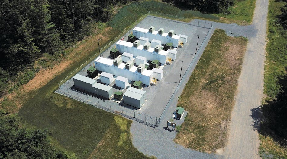 Aerial view of Key Capture Energy&rsquo;s KCE NY 1 battery storage project located in Saratoga County, New York.