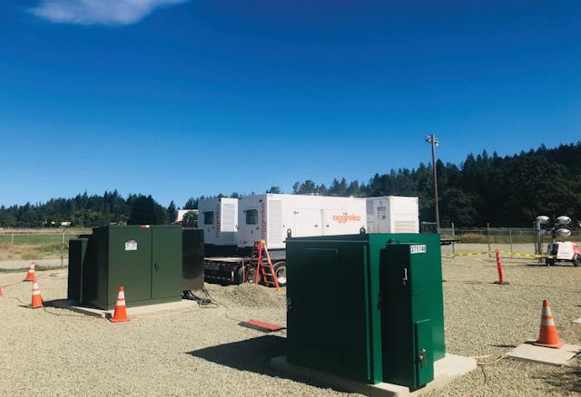 Generators power 12-V permanent interconnection hub (PIH) at Angwin, California, U.S.