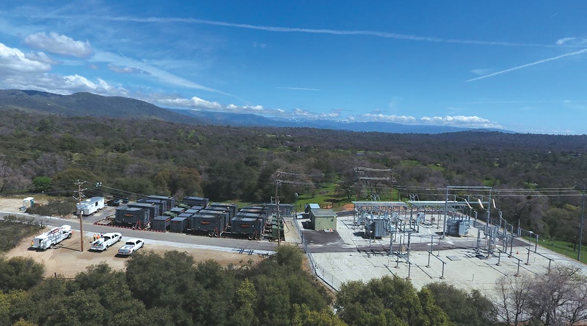 Generators provide 18 MW of power at PG&amp;E&rsquo;s Coarsegold substation at 21 kV.