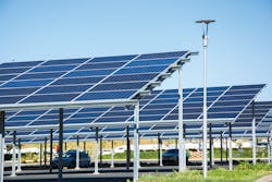 Solar powered parking canopies in Roodespoort, South Africa.