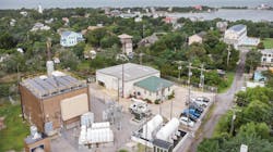 To maximize the project’s real estate, NCEMC and Tideland EMC installed the solar array on the roof of the building housing the diesel generator. To maximize the project’s real estate, NCEMC and Tideland EMC installed the solar array on the roof of the building housing the diesel generator.