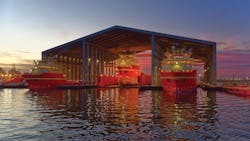 ECO supply vessels are arranged to receive beneficial shore power from local electric company Entergy Louisiana at Port Fourchon in Lafourche Parish. ECO supply vessels are arranged to receive beneficial shore power from local electric company Entergy Louisiana at Port Fourchon in Lafourche Parish.