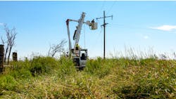 Electric lines being repaired Electric lines being repaired