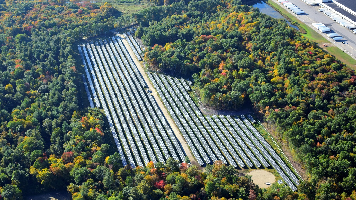 Eversource Energy Hatfield Solar Plant, Town of Hatfield, Massachusetts. North of Springfield, Massachusetts.
