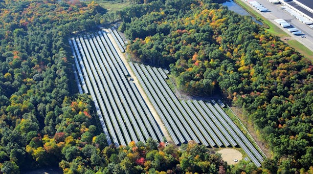 Eversource Energy Hatfield Solar Plant, Town of Hatfield, Massachusetts. North of Springfield, Massachusetts.