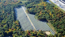 Eversource Energy Hatfield Solar Plant, Town of Hatfield, Massachusetts. North of Springfield, Massachusetts.
