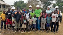 The local community in Liberia rallied around the American linemen to help them during their volunteer project and thank them for their service. The local community in Liberia rallied around the American linemen to help them during their volunteer project and thank them for their service.