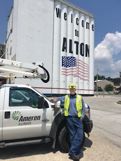Scott Walsh is a line troubleman for Ameren Illinois. Scott followed in his father&apos;s, Marty&apos;s, footsteps and his doing the same job and shift his dad had before he retired. Scott&apos;s home garage is the Alton Illinois Operating Center.