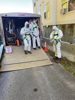 Eversource contractors in their PPE preparing to do an in-person energy assessment. Eversource contractors in their PPE preparing to do an in-person energy assessment.