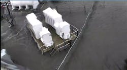 NCEMC and Tideland EMC built the battery banks on 4-ft concrete pad platform housing for flood mitigation and storm hardening. NCEMC and Tideland EMC built the battery banks on 4-ft concrete pad platform housing for flood mitigation and storm hardening.