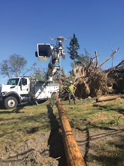 Many safety professionals were on the ground throughout the restoration to support crew and community safety and take photos such as this one. Many safety professionals were on the ground throughout the restoration to support crew and community safety and take photos such as this one.