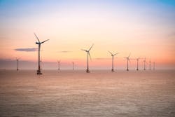 A wind farm in the east China Sea A wind farm in the east China Sea